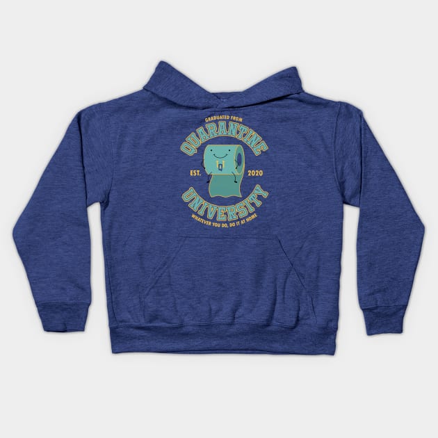 Quarantine university Kids Hoodie by opippi